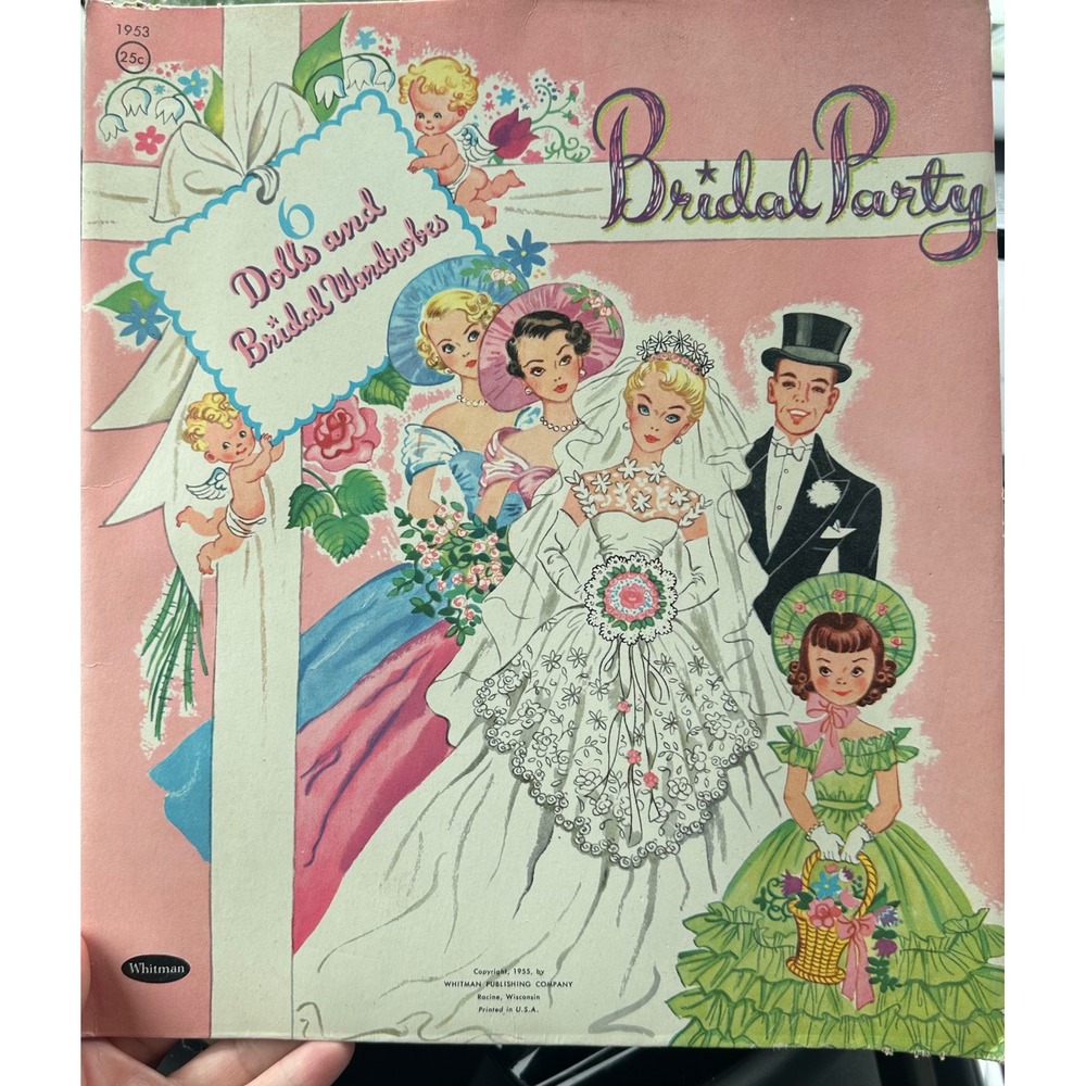 Vintage 1955 Whitman Bridal Party Paper Dolls and Wardrobes Mid Century